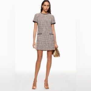 CeCe Black and Cream Tweed Mini Dress